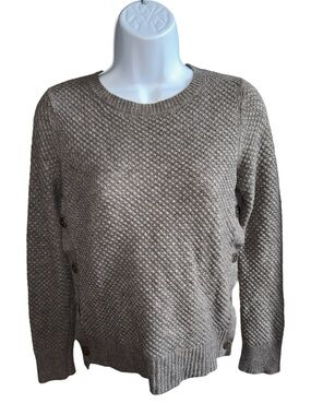 Women’s Club Monaco Grey Cashmere Blend Side Button Accent Sweater - XS
